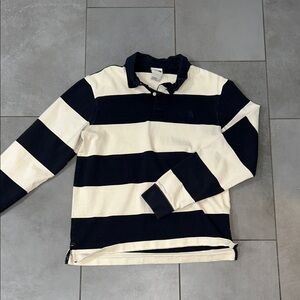 The North Face Men's Black and Cream Striped Shirt